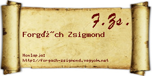 Forgách Zsigmond névjegykártya