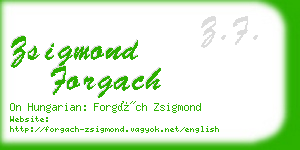 zsigmond forgach business card